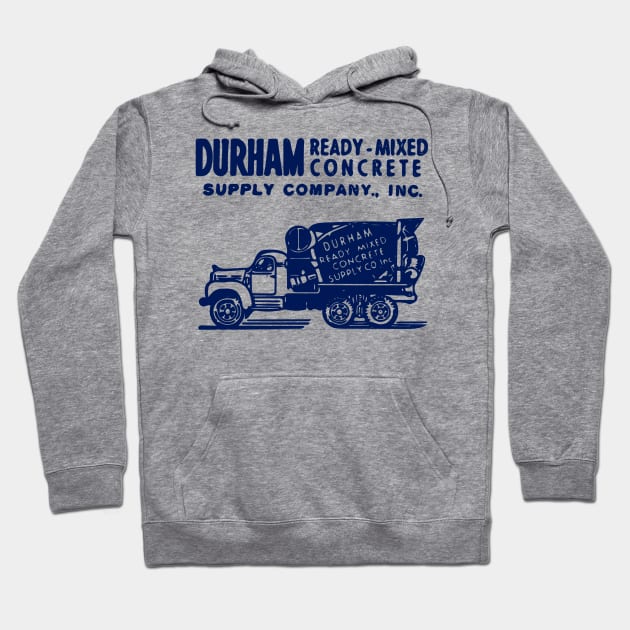 Retro Vintage Durham NC Concrete Hoodie by Contentarama